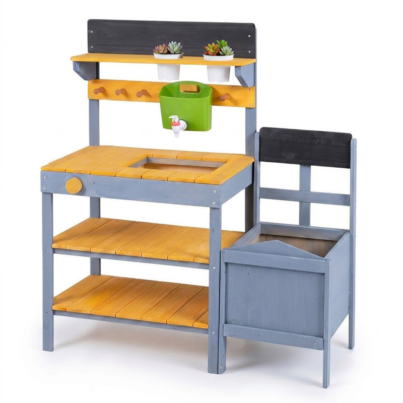 Outdoor Mud Kitchen for Kids with Running Water and Plant Pots image number 0
