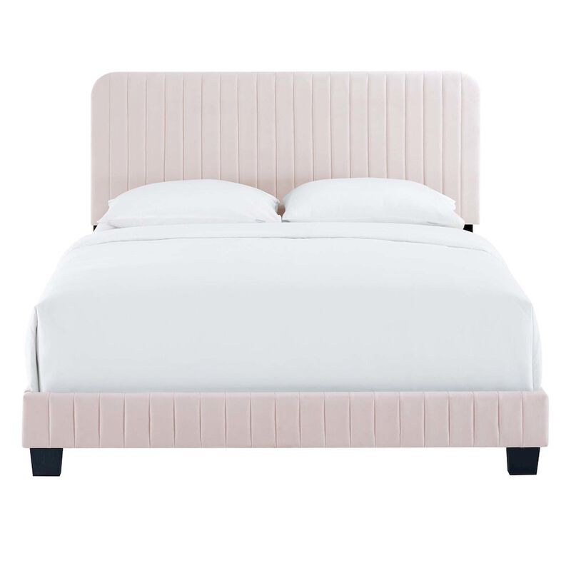 Celine Channel Tufted Performance Velvet Full Platform Bed image number 3