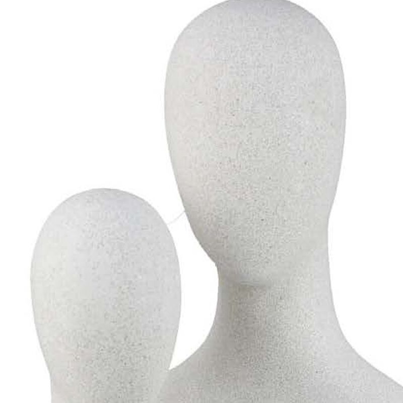 Nito Decorative Figurine, 2 Bust Silhouettes 17 Inch White Resin Body