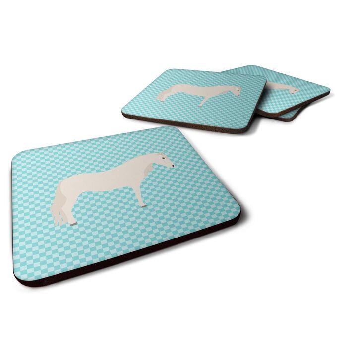 Caroline's Treasures Paso Fino Horse Blue Check Decorative coasters, 3.5, Multicolor