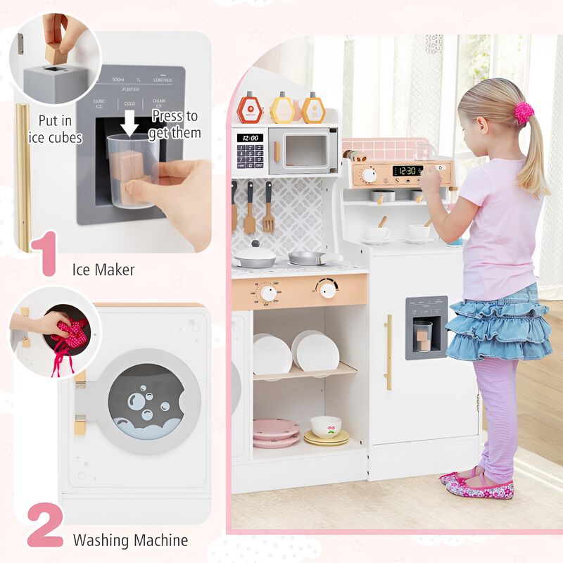 Kitchen Playset with Coffee Maker and Accessories for Kids Pretend Play Toy Set