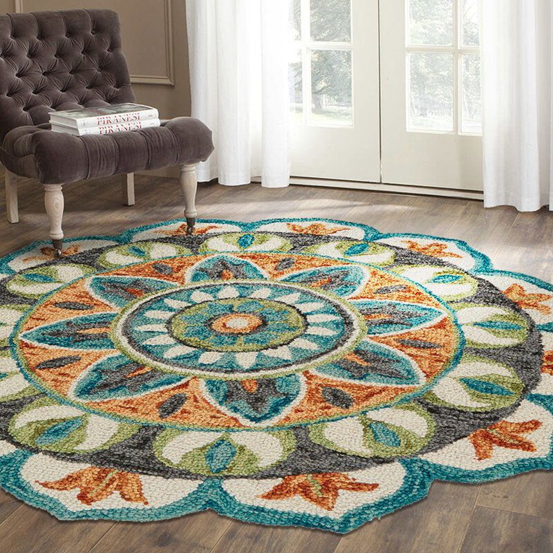 LR Home Dazzle Wool Area Rug Indoor