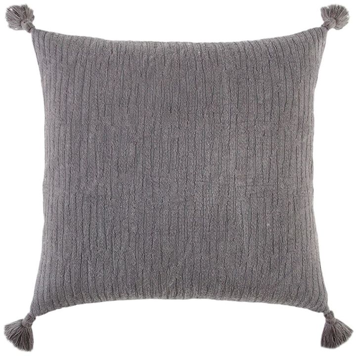 Homezia Gray Solid Tonal Abstract Stripe Throw Pillow