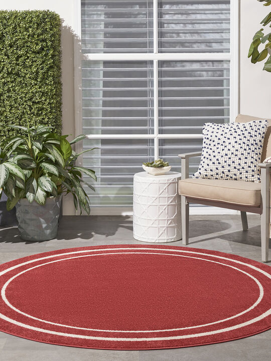 Nourison Essentials NRE02 Brick/Ivory 6' x Round Rug