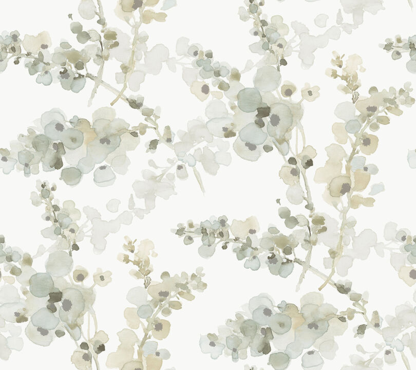 Blossom Fling Mineral Green Wallpaper