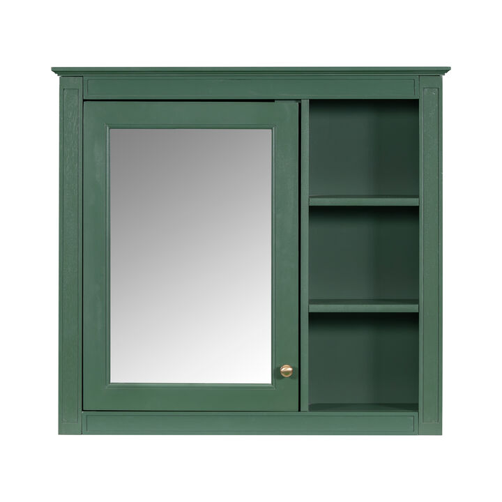 Merax Mirror Cabinet with Adjustable Shelves & Concealed Storage, Wall-Mounted