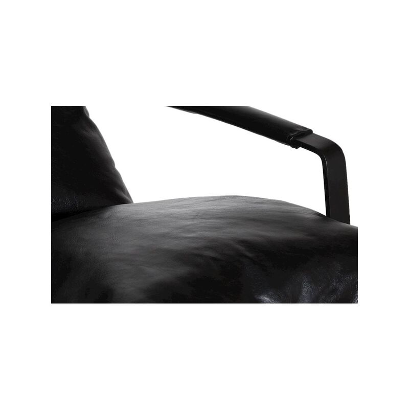 Porter Designs Eugene Top Grain Leather Accent Chair, Black image number 4