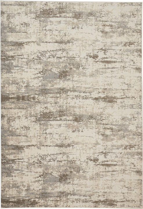 4 X 6 Ivory And Brown Abstract Area Rug
