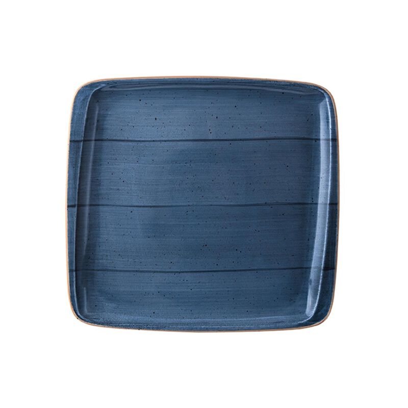 Dusk 8.5" x 8" Square Blue Vitrified Plate (Set of 2) image number 2