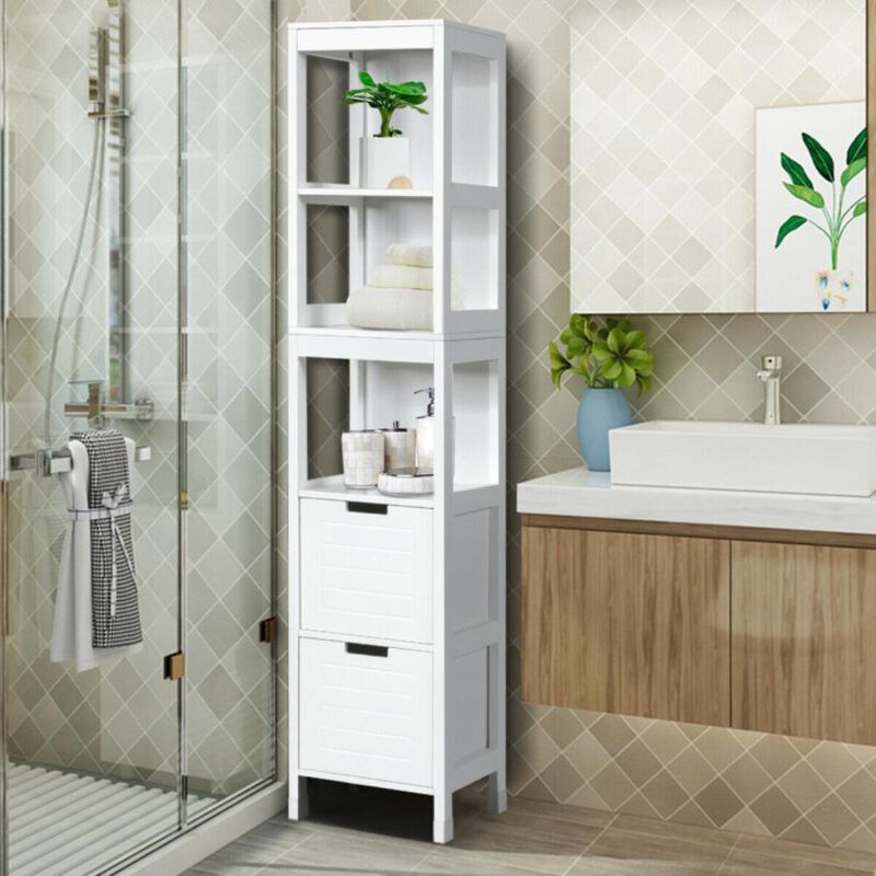 Hivvago 5-Tier Multifunctional Bathroom Floor Cabine Storage with 2 Drawers
