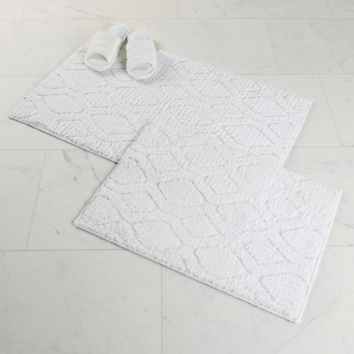 Set of 2 Washable Bath Rugs for Bathroom Floor Comfort