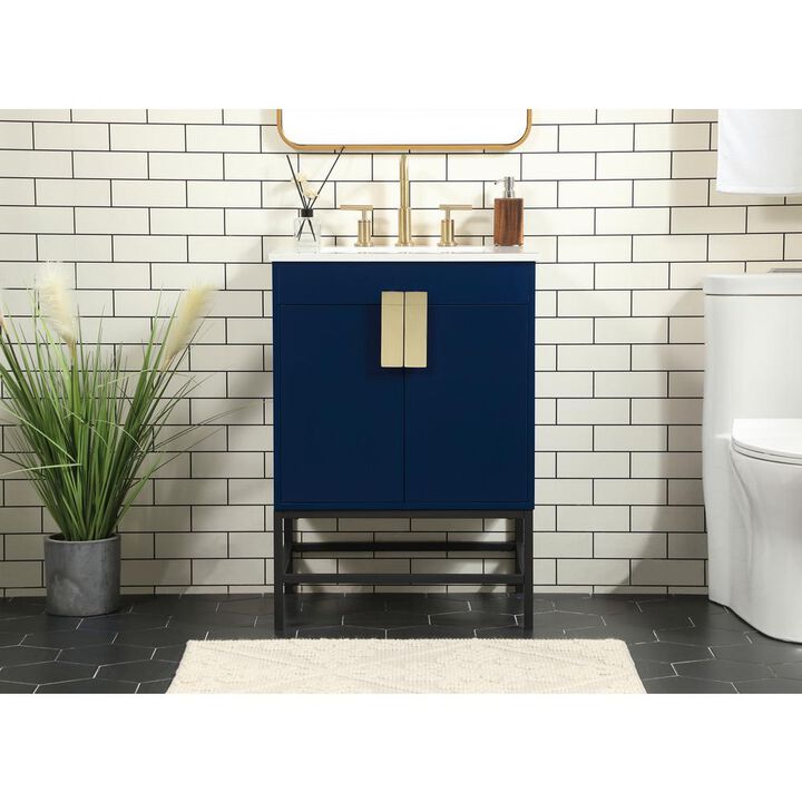 Elegant Kitchen and Bath 24 inch Single bathroom vanity in blue