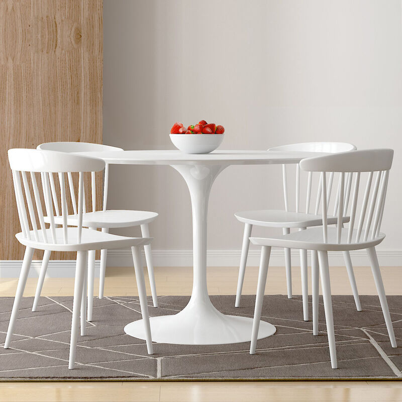 Heavy-Duty Plastic Slat Back Dining Side Chair – Restaurant & Home Seating