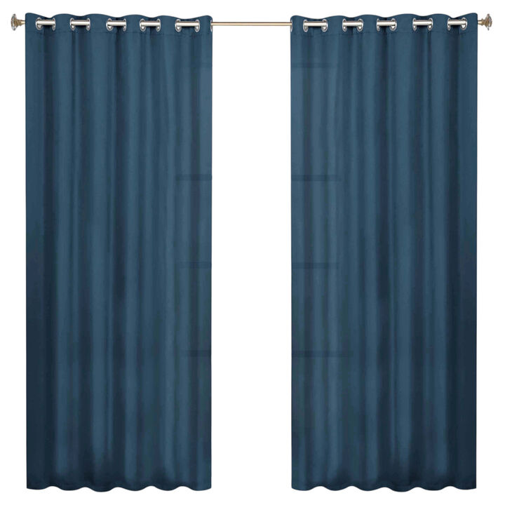 Modern Solid Blackout Curtain Panels Set of 2 Room Darkening Drapes