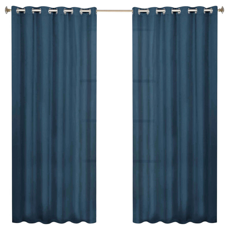 Modern Solid Blackout Curtain Panels Set of 2 Room Darkening Drapes image number 0