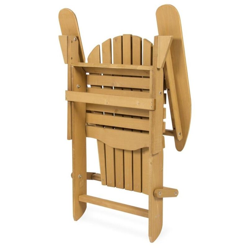 Hivvago All Weather Adirondack Large Foldable Chair Natural Finish