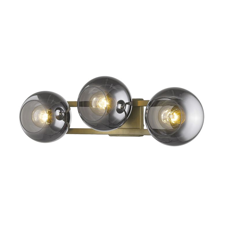 Hivvago Lunette 3-Light Aged Brass Sconce