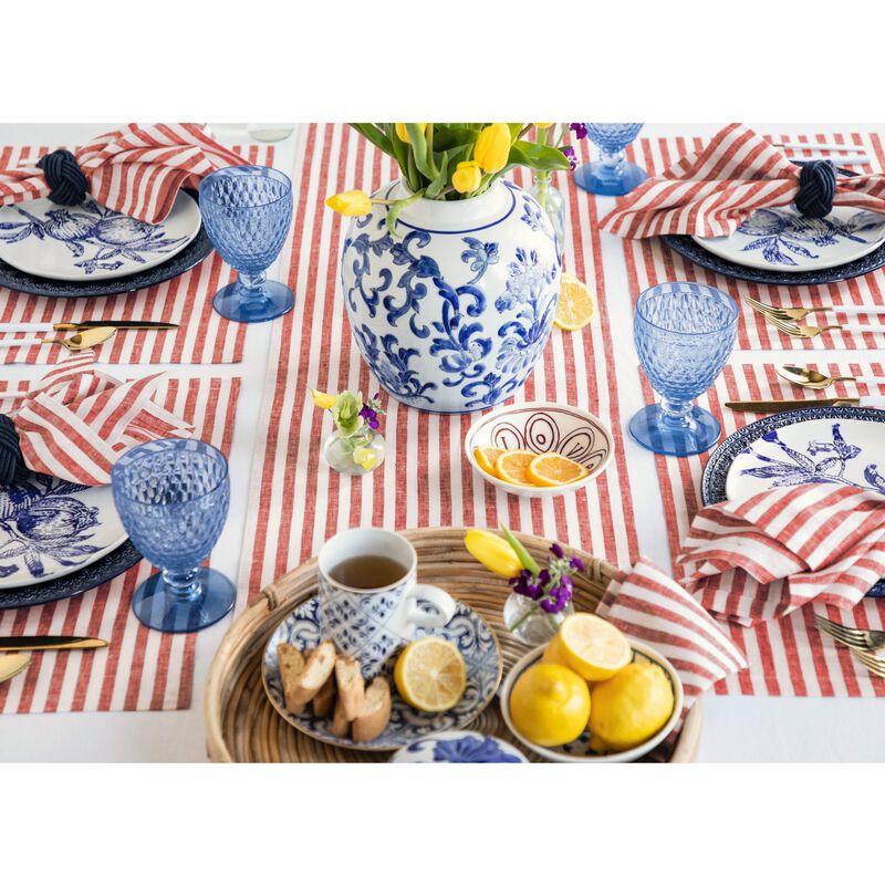 Solino Home Amalfi Stripe 100% Linen Table Runner &ndash; Handcrafted, Machine Washable, Perfect for Holiday and Everyday Dining