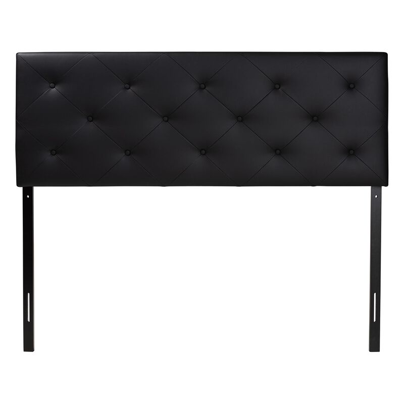 Baxton Studio Baltimore Modern Queen Black Faux Leather Upholstered Headboard