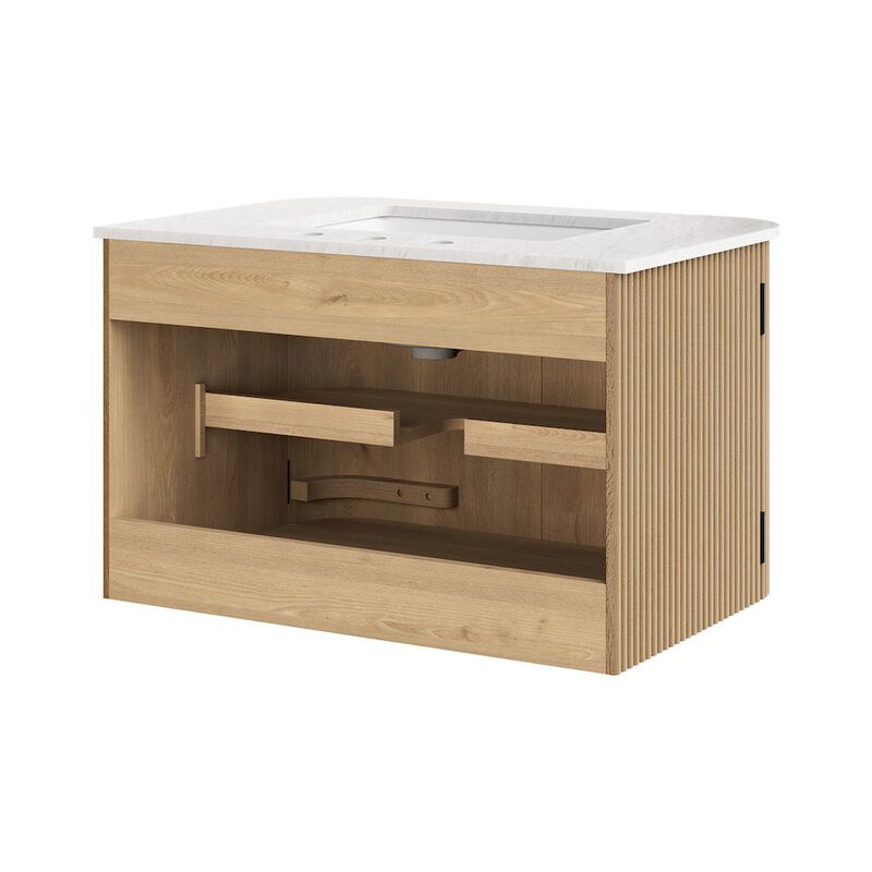 Zia 30" Wall-Mount Bathroom Vanity with Marble Sink image number 4