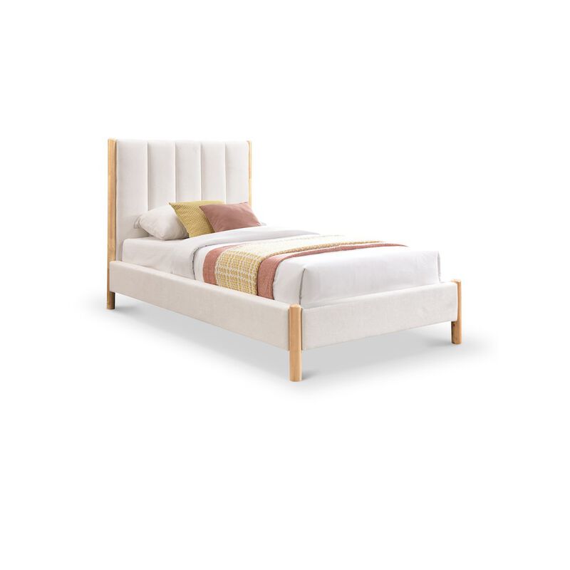 Meridian Furniture Kona Cream Polyester Fabric Twin Bed