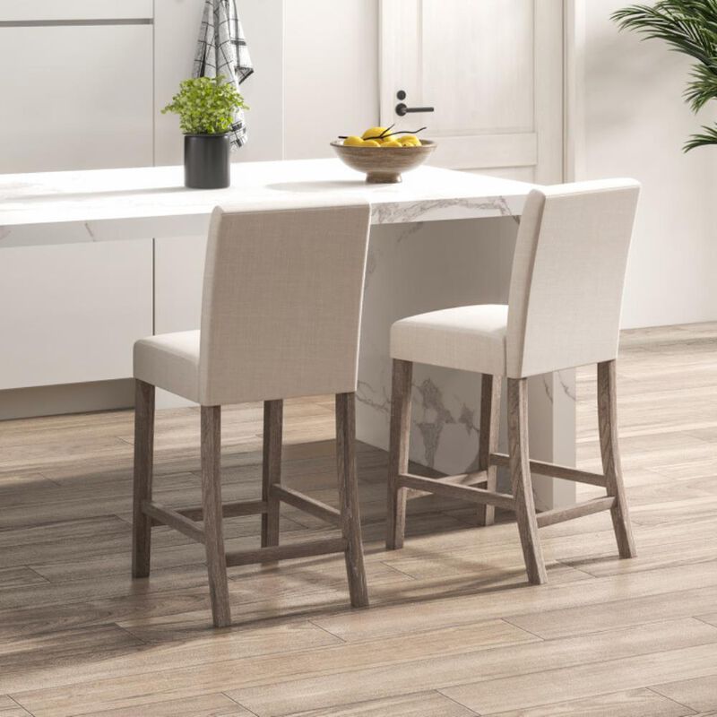 Hivvago Counter Height Bar Stools Set of 2 with Back and Footrest