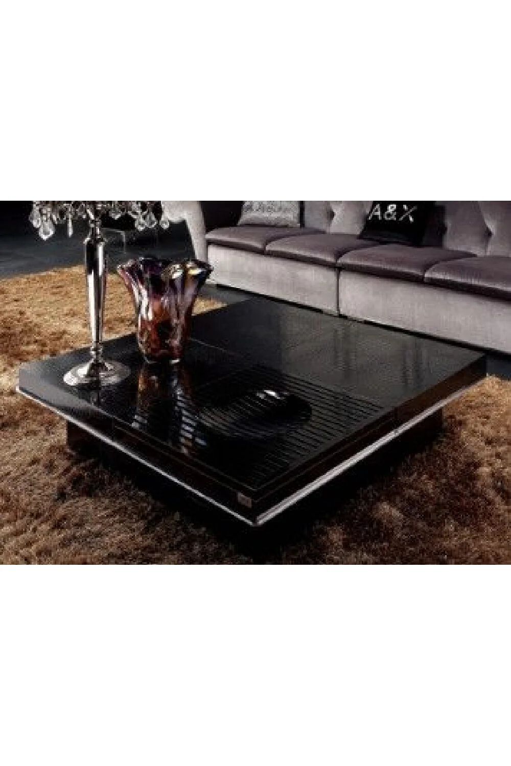 Black Crocodile Extendable Coffee Table | OROA Modern Horizon