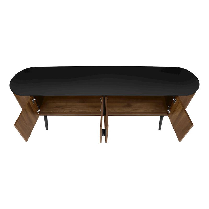 Contemporary Tv Stand in Black,Brown color