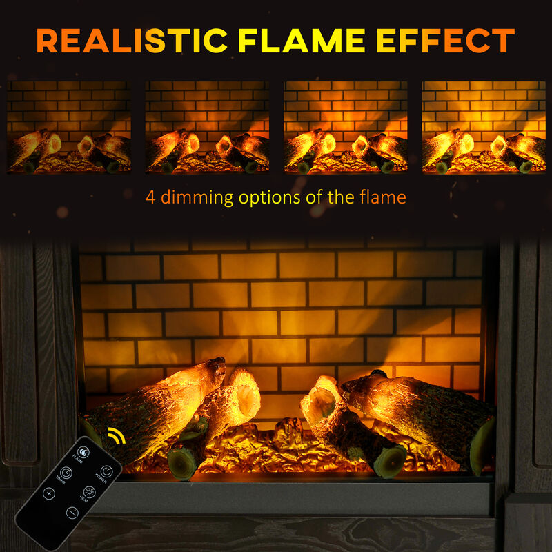 Electric fireplace heater with realistic flames and adjustable heat for cozy rooms image number 2