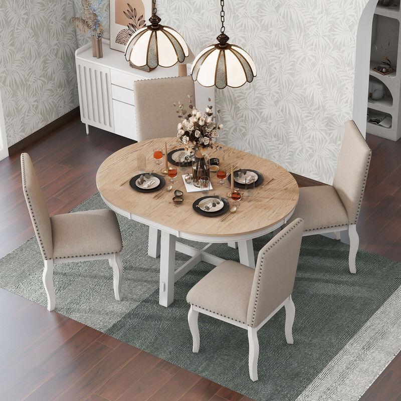 Merax 5-Piece Farmhouse Dining Table Chairs Set