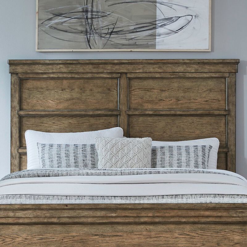 Liberty Furniture Carolina Park King Panel Headboard for Bed Frame Transitional - Amber Brown image number 1
