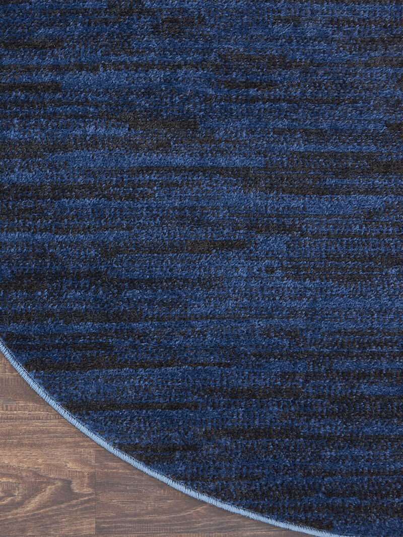 Nourison Essentials NRE01 Midnight Blue 4' x Round Rug image number 3