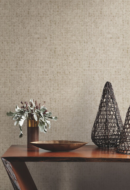 Leather Lux Beige Wallpaper