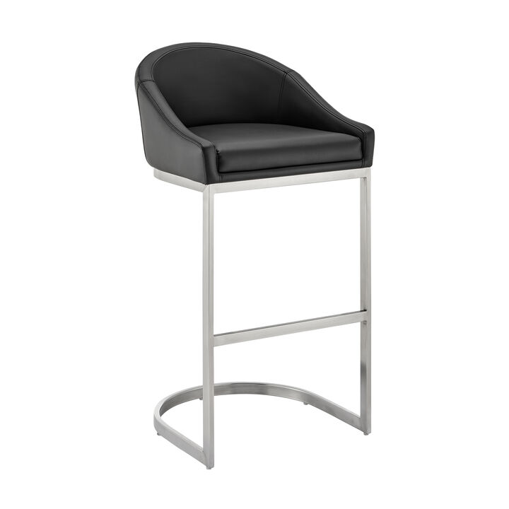 Atherik Bar Stool in Metal/Faux Leather