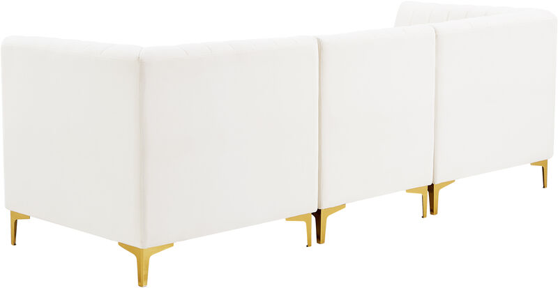 Meridian Furniture Alina Cream Velvet Modular Sofa