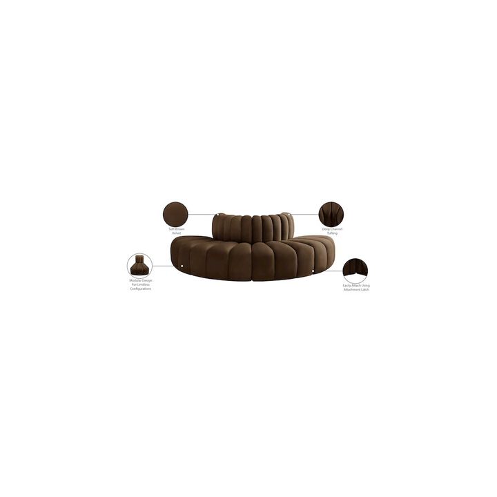 Meridian Furniture Arc Brown Velvet Modular Sofa