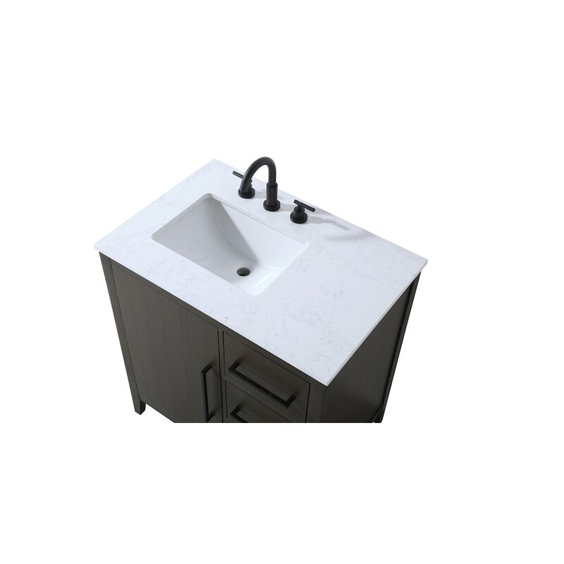 Elegant Kitchen and Bath 32 Inch Single Bathroom Vanity In Mocha Brown