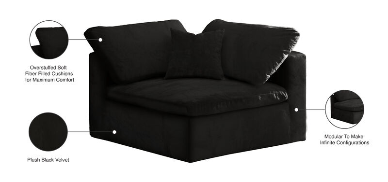 Meridian Furniture Cozy Black Velvet Chair