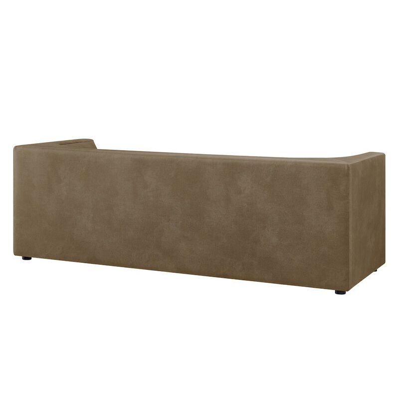 Hilda 86" Curved Back Vegan Leather Sofa image number 4