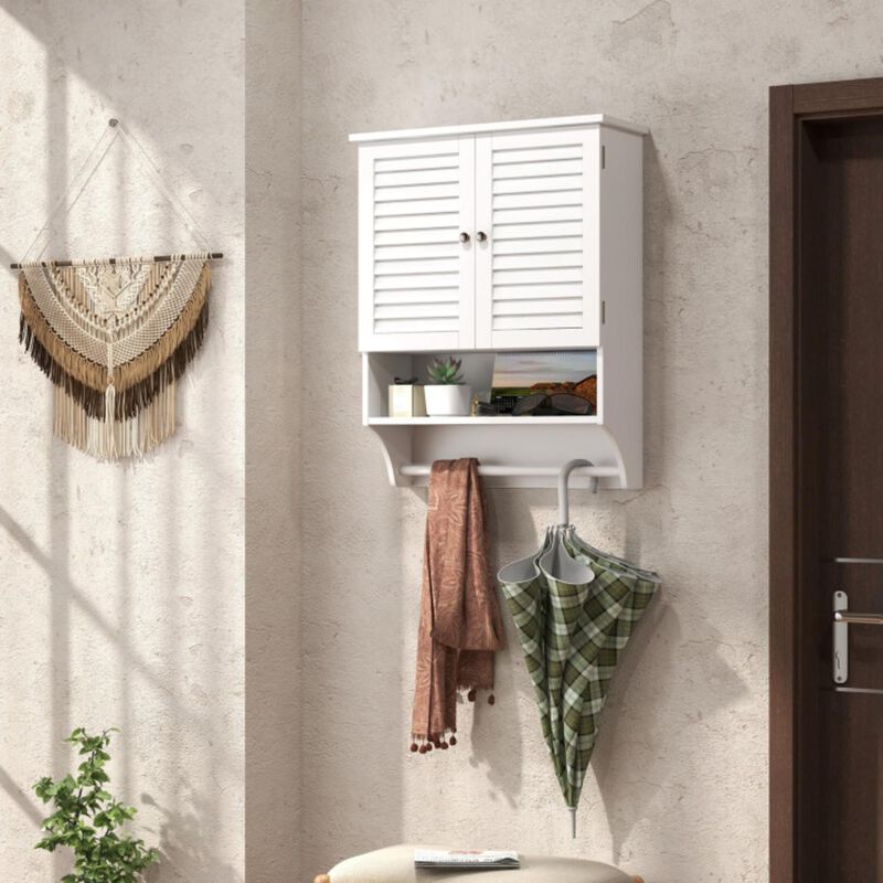 Hivvago 2-Doors Bathroom Wall-Mounted Medicine Cabinet with Towel Bar