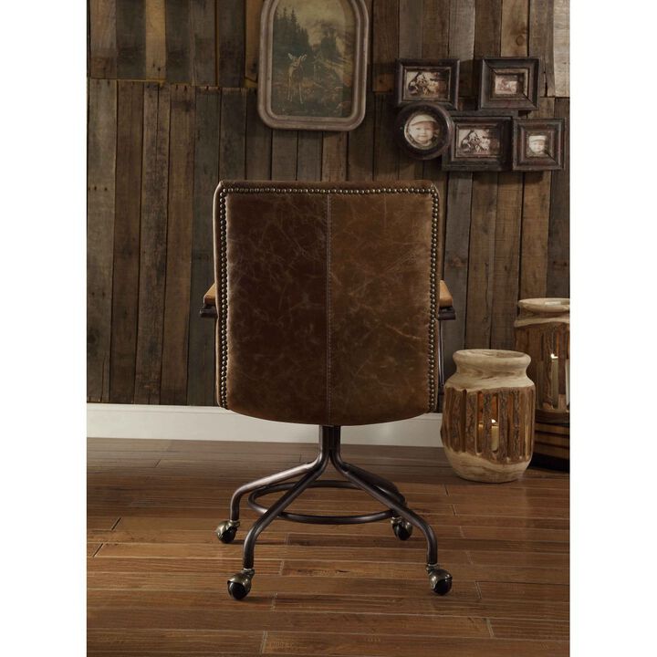 Harith Office Chair in Vintage Whiskey Top Grain Leather