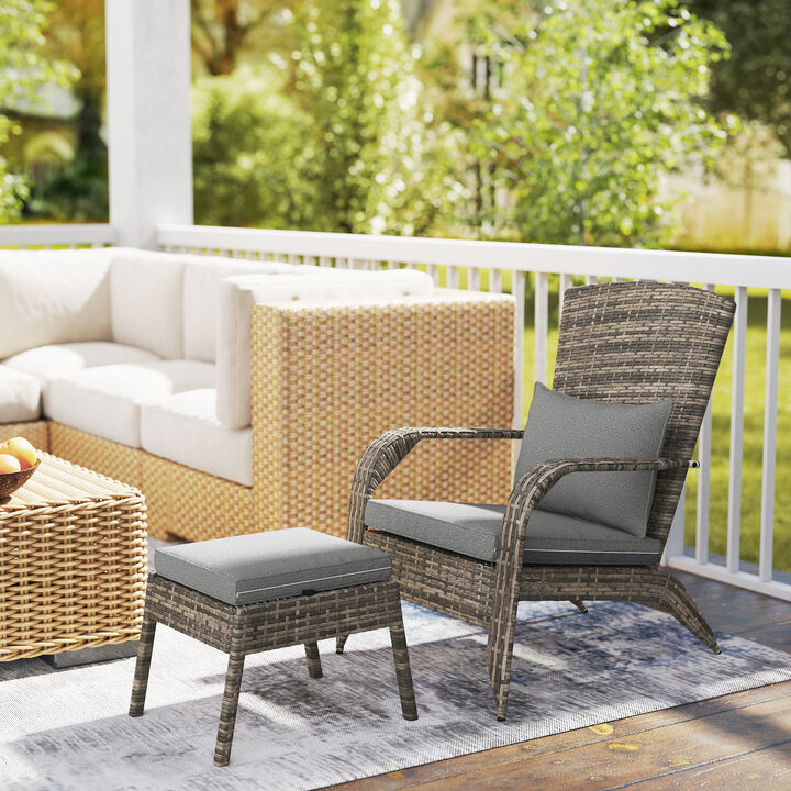 Hivvago Fire Pit Adirondack Chair with Ottoman