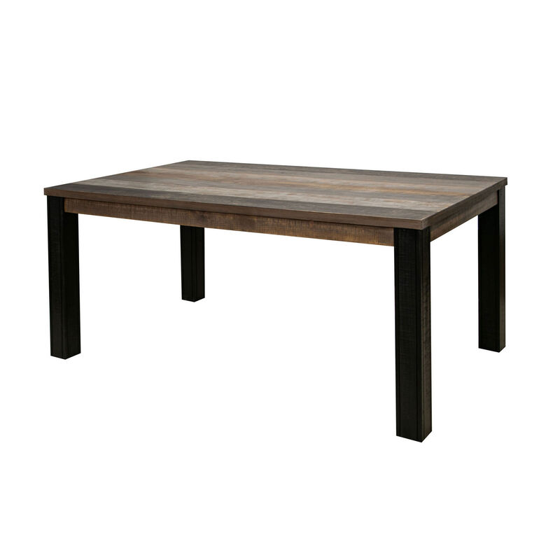 Pola 65 Inch Dining Table, Rectangular Top, Transitional Gray Brown Wood image number 2
