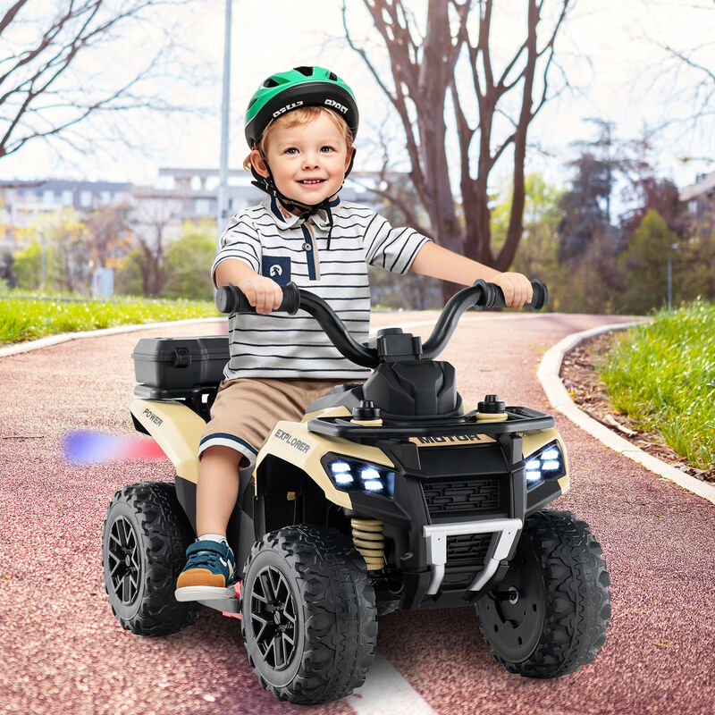 6V Electric Kids Ride-On ATV with Spray Feature, Storage Box and Music image number 1