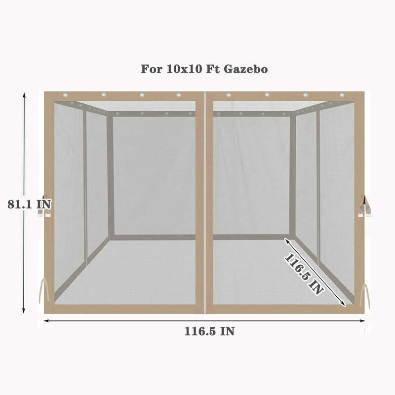 Streamdale 10x10 ft Gazebo Mosquito Netting with Zippers image number 2