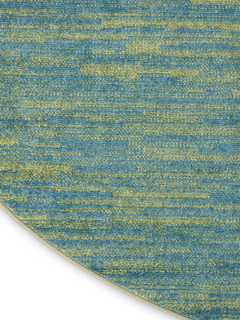 Nourison Essentials NRE01 Blue/Green 4' x Round Rug image number 4