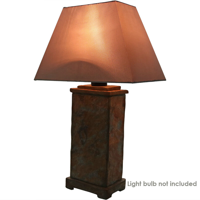 Sunnydaze 24 in Indoor/Outdoor Natural Slate Table Lamp - Neutral