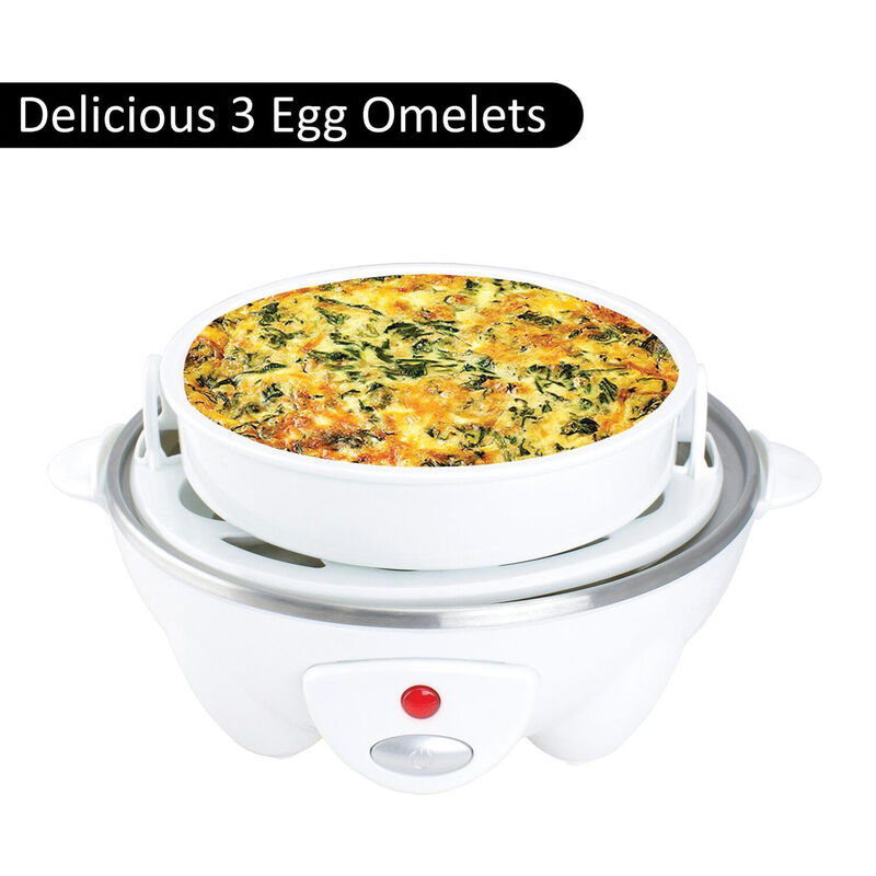Brentwood Electric 7 Egg Cooker with Auto Shut Off in White