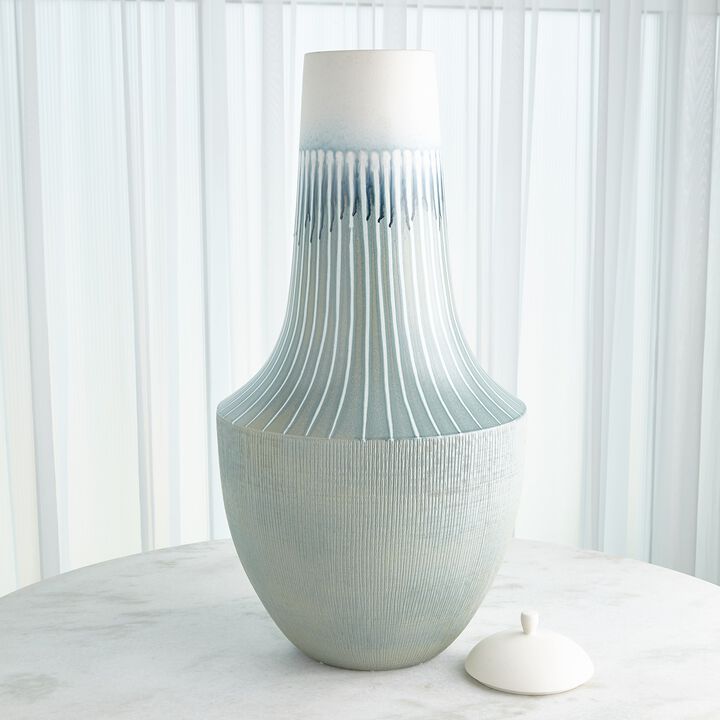 Striped Flair Urn- Blue Extra Large