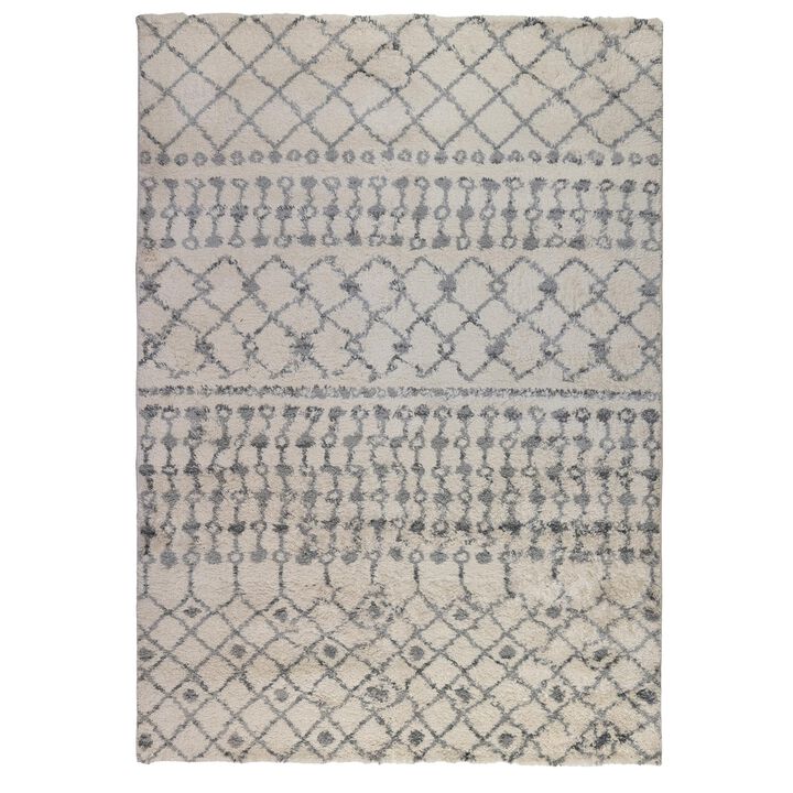 HomeRoots Geometric Shag Area Rug